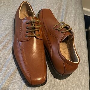 Adolfo Chestnut Brown Leather Derby Shoes